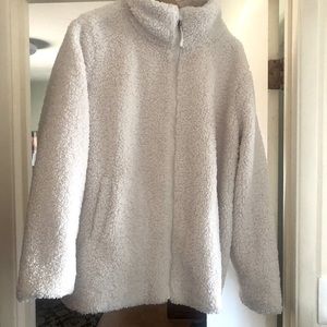 32 Degrees Teddy Sherpa Jacket Coat Full-Zip New/Never Worn XXL Cream